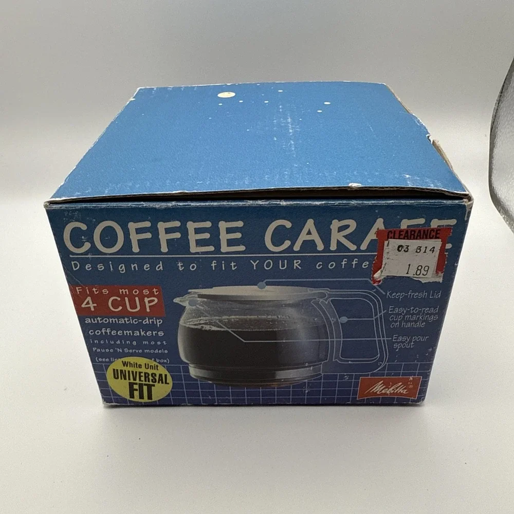 Melitta White 4 Cup Automatic Drip Coffee Maker Carafe‎ / Pot Model RCA-4U NEW